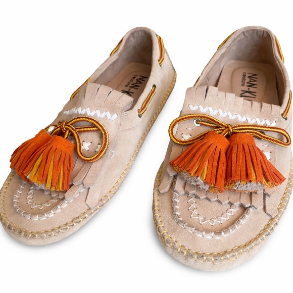 $248! FP Scandi Tassel Moccasins by Nan-Ku Couture EU SZ 40/ US SZ 9.5-10 NWOB - Picture 5 of 8